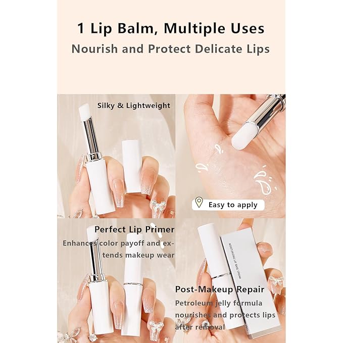 3 Pcs Lip Primer, Colorless & Odorless, Non-Sticky & Lightweight, Hydrating Lip Primer Perfect for Pre-Makeup Prep & Daily Lip Care, Travel-Friendly