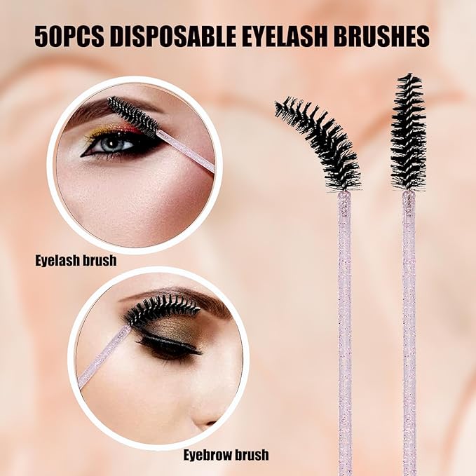60ml Lash Shampoo - Lash Cleaning Shampoo Kits, Shampoo for Lash Extension & Home Salon Care, 50Pcs Mascara Brushes+ Nose Brush+Rinse Wash Bottle+Spa HeadWand, Lash Mousse for Eyelash Cleansing