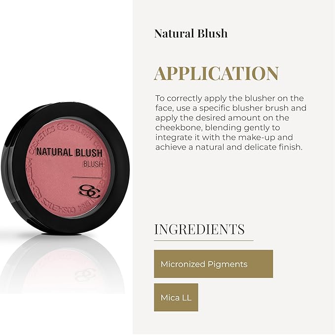 SALERM - Compact Powder Blush - Natural Blush - 8 g - Tone Sweet Rose - Natural-Looking Blush - Long-Lasting - Soft and Lightweight Texture - Buildable Coverage