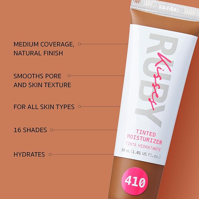 Ruby Kisses Tinted Moisturizer, Hydration, Calm & Revitalize Skin, Skin Perfecting, Blur Pores & Fine Lines, Natural Finish & All-Day Comfort Wear (Deep Honey)