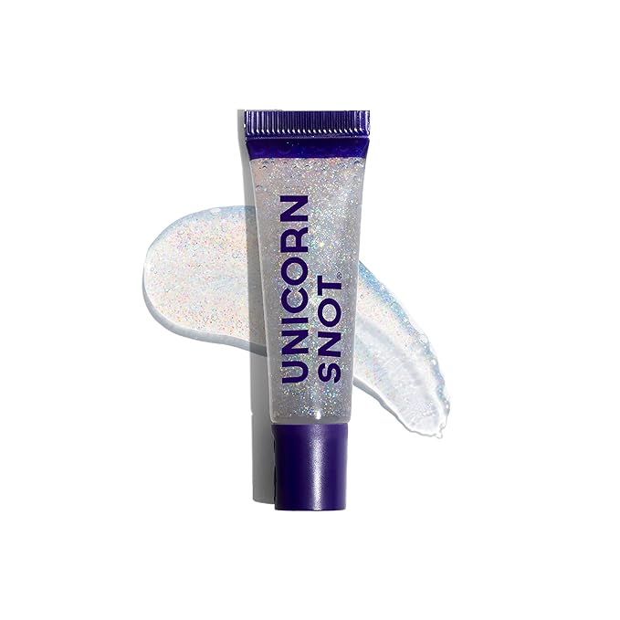 UNICORN SNOT Glitter Lip Gloss - Sparkly Lip Shine - Stocking Stuffers for Women, Gifts for Teen Girls - Vegan & Cruelty-Free Non-Sticky Formula Gloss Glitter Makeup - Holographic Silver (Disco)