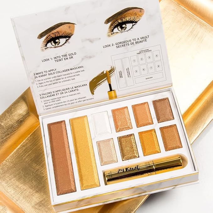Physicians Formula 24-Karat Gold Shimmer Makeup Set, Face Palette, The Gold Vault, Mascara, Eyeshadow, Christmas Gift