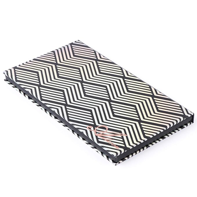 Allwon Magnetic Palette Black Empty Makeup Palette with Mirror and 20Pcs Adhesive Empty Palette Metal Stickers for Eyeshadow Lipstick Blush Powder