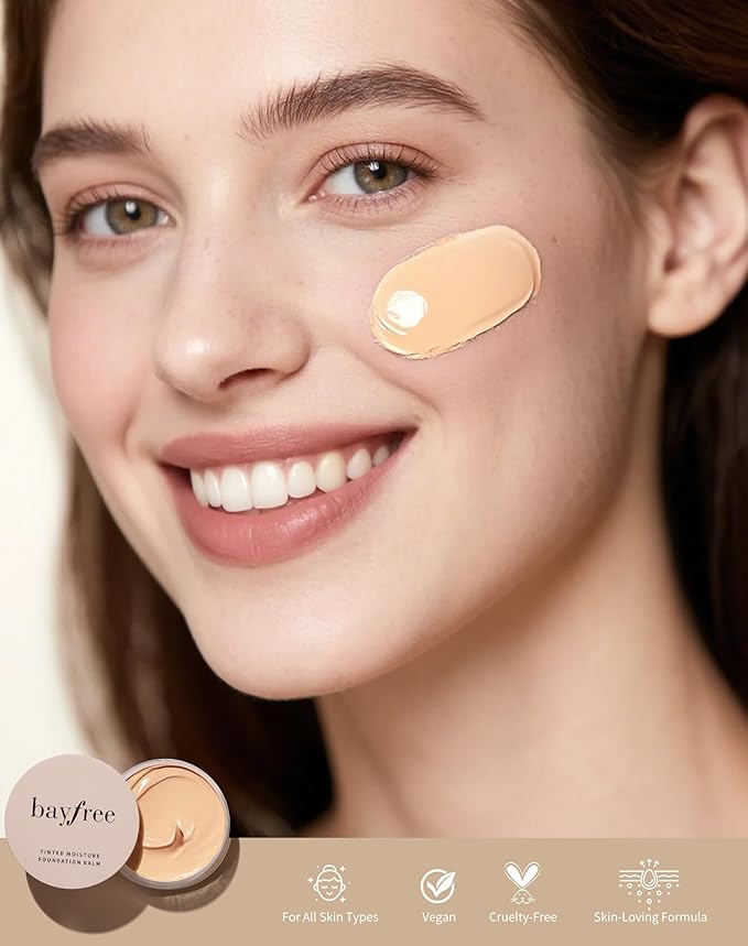 Tinted Moisture Foundation Balm, All-Day Wear Full Coverage Foundation, Hydrating & Weightless, Sweatproof & Humidity-Resistant, Buildable Natural Finish, Vegan Korean Makeup
