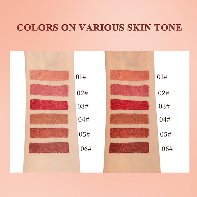 6 Colors 2-in-1 Lip liner and Lipstick Set, Matte Lipstick Crayon Lip Liner Pencil, High Pigmented Smooth Creamy Long Lasting Waterproof Lipstick