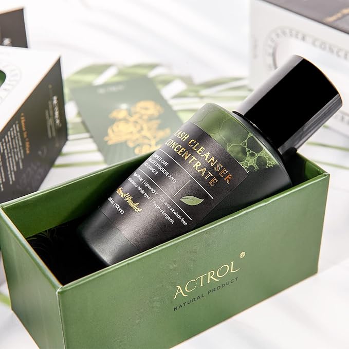 Eyelash Cleanser Concentrate Aloe 100ml Lash Extension Shampoo Natural Foaming Cleanser DIY Gift Paraben & Sulfate Free Wash for Extensions Lashes with Home Care-Makes 60ml Bottles