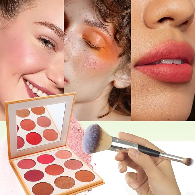 Professional Makeup Cream Contour Palette, Joyeee 6 Colours Concearler Full Coverage & Makeup Brush Set Contour Concearler Palette Contouring Face Make Up Gift for Women Girls
