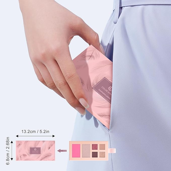 Color Nymph Complete Makeup Palette Set - 2025 Trendy Colors, Cruelty-Free, Ideal for Daily, Festival, Party, and Professional Use, with Detachable Jewelry Compartments, All-in-One Gift Set (Pink)
