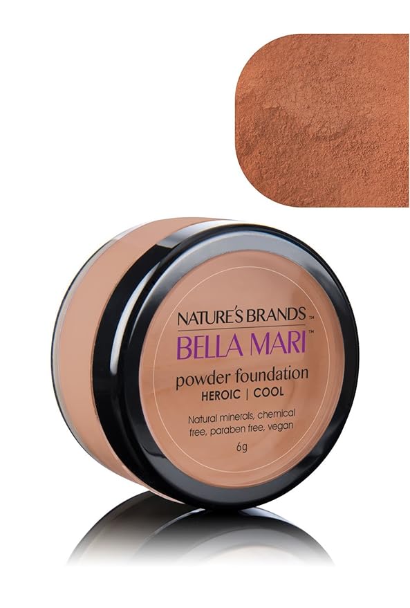 Bella Mari Natural Mineral Powder Foundation, Heroic (Cool); 0.2oz