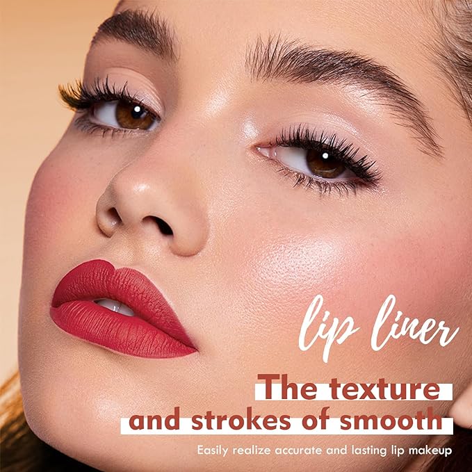 2Pcs Microblading Eyebrow Pens and 12Pcs Lip Liner Set