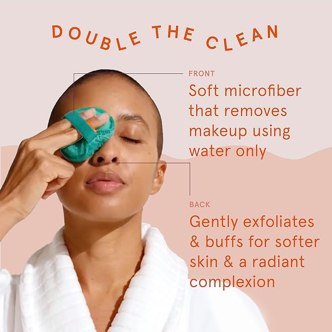 Cleanlogic Daily Skincare Set for Sensitive Skin – 3 Exfoliating Body Cloths + 9 Gentle Makeup Remover Facial Pads, Soft Texture for Smoothing & Cleansing
