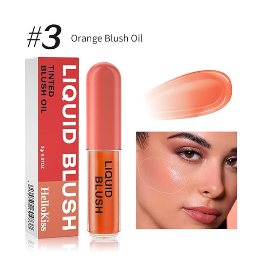 Color Changing Blush Oil - Lightweight Liquid Blush for Cheeks with a Dewy Natural Finish - Reacts to Your Skin's pH for a Customized Look (orange)