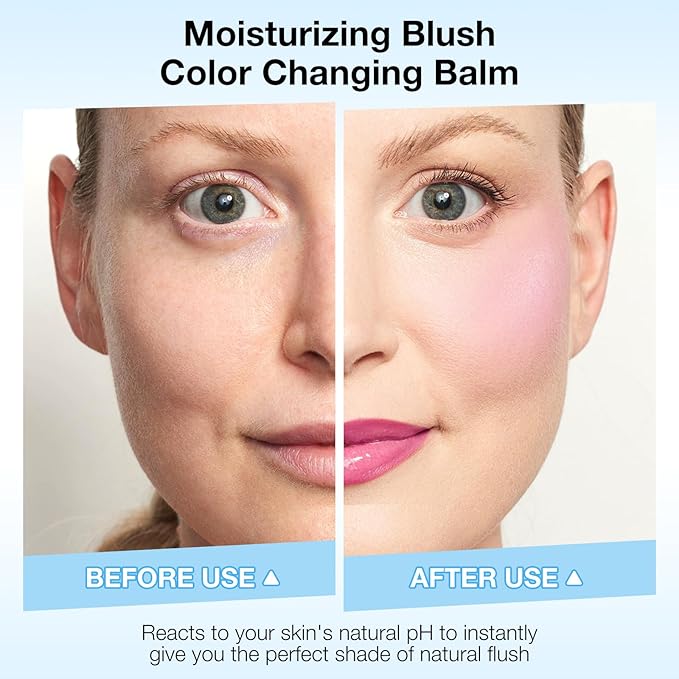 Boobeen Lightweight Blush Rouge Color Changing Blusher for Cheeks and Lips Balm Multi Use Cream Easy To Blend, Blush Oil Natural Dewy Finish