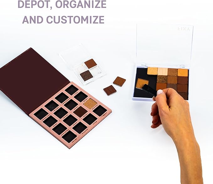 FIXY Extra Small Magnetic Makeup Organizer with Clear Top – Depot, Organize & Declutter Your Makeup – Travel-Friendly Empty Palette for Eyeshadow, Blush & More, Customizable & Portable - 4.8"x4.0"