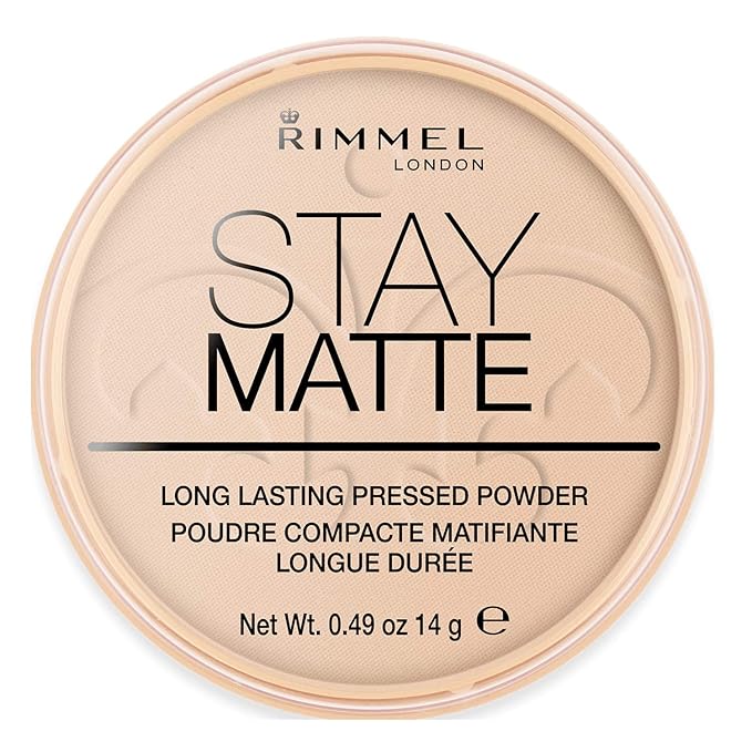 Rimmel London Stay Matte Pressed Powder, Peach Glow, 0.49 Ounce