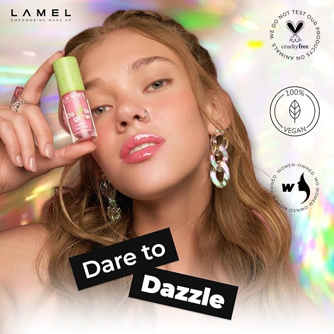 Dazzle Glow Crystal Clear Lip Gloss - Hydrating Lip Gloss - Non Sticky Lip Gloss - Colored Lip Gloss - Lip Gloss Color - Mini Lip Gloss - Moisturizing Lip Gloss - №403 Fancy
