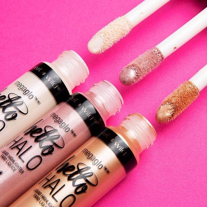 wet n wild MegaGlo Hello Halo Liquid Highlighter Makeup, Shimmer, Glow Halographic