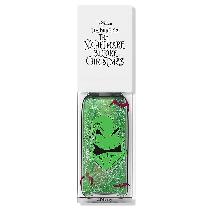 wet n wild Nightmare Before Christmas Color Changing Lip Oil, Nourishing High-Shine Formula with pH-Activated Tint, Chocolate & Vanilla Scent - Truth or Scare