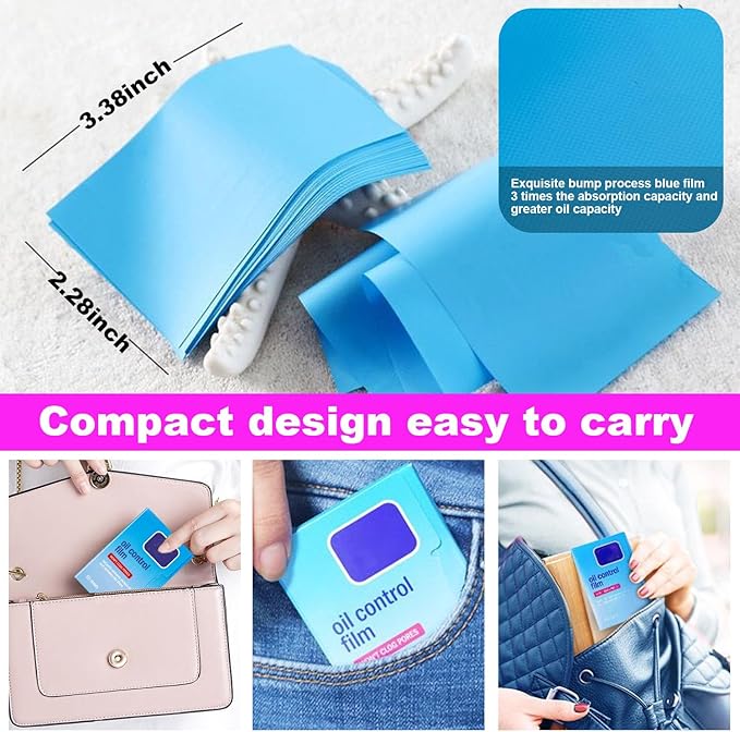7 Packs Oil Blotting Papers for Face (420 Sheets) - Oil Absorbing Blotting Sheets for Oily Skin, Makeup-Friendly & Portable Oil Wipes