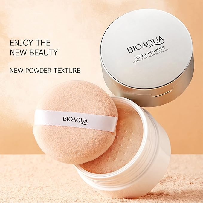 BIOAQUA Lightness Soft Light Oil Control Loose Delicate Powder Covers Skin Blemishes Repair Makeup 3 Colors 15g (#2 Ivory White Color)