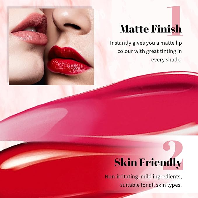 DAGEDA 2 Colors Peel Off Lip Liner Stain Set, Tattoo Color Lip Tint Stain, Long Lasting and Waterproof Lip Stain Peel off Lip Makeup,Peel Off Lip Liner with Natural Matte Finish (01+03)