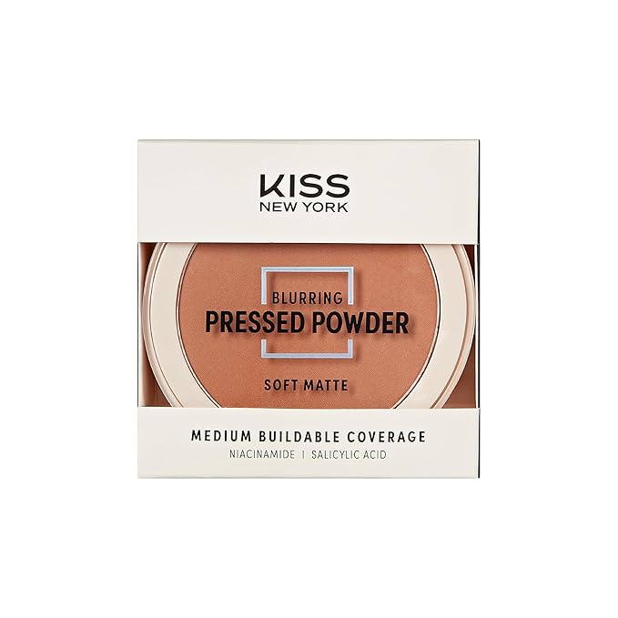 Soft Matte Pressed Powder, Blurring Poreless Face Powder Makeup, Medium Coverage Setting Powder Infused with Salicylic Acid & Niacinamide, Clean Beauty (Warm Coconut, 0.28 Ounce)