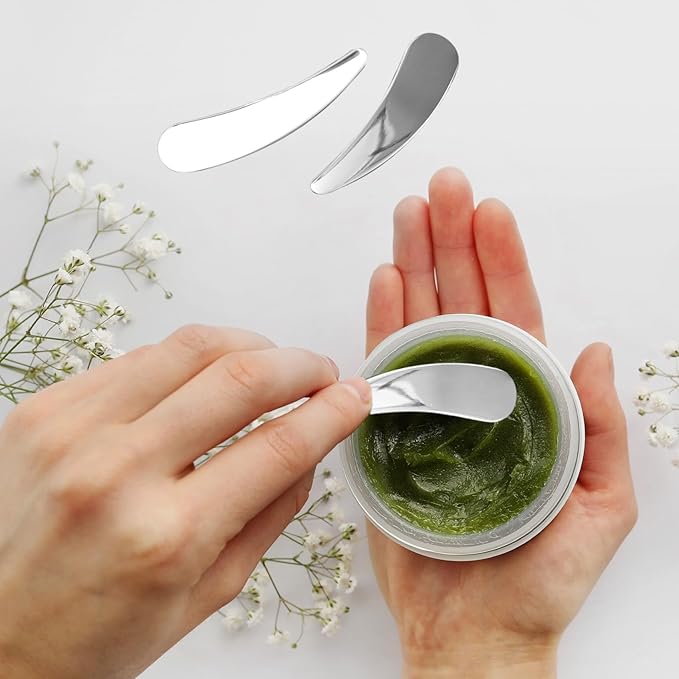 3pcs Mini Metal Cosmetic Spatulas, Reusable Makeup Scoop Skincare Spatula, Facial Beauty Accessories for Facial Cream Mask Essence Mixing and Sampling- Silver