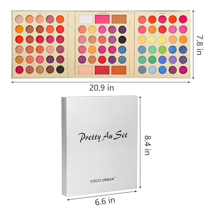 86 Colors Highly Pigmented Eyeshadow Palette with 13 pcs Makeup Brushes Set, Includes Matte Shimmer Long Lasting Waterproof Contour Blush Powder Highlighter,Makeup Gift Set for Women.