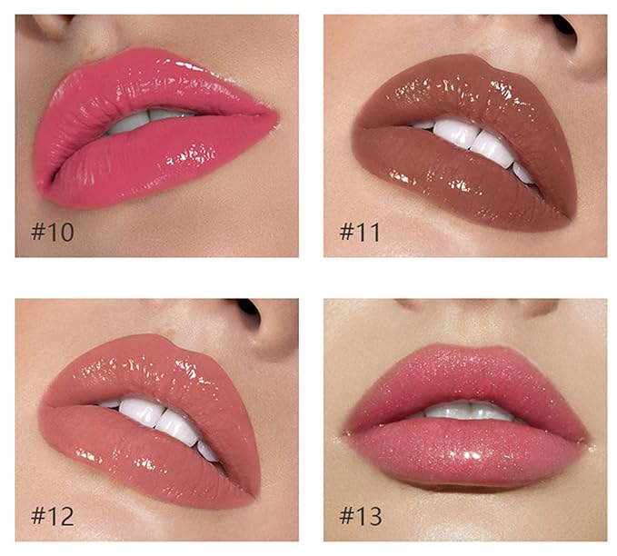 MAEPEOR Shimmer Glossy Lipgloss Set 8PCS Non-Sticky Moisturizing Lip Gloss Long-lasting High Shine & Shimmer Liquid Lipstick for Girls and Women (Shimmer Glossy, Set 02)