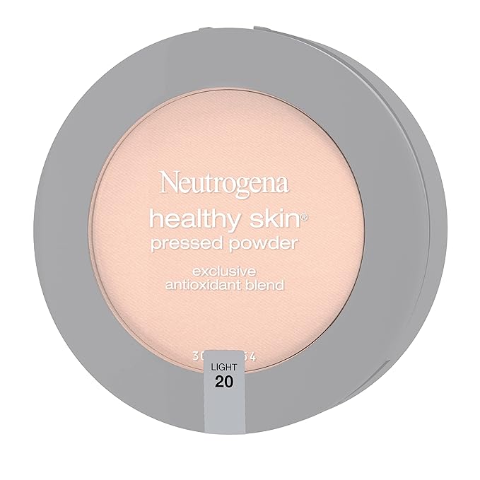 Neutrogena Healthy Skin Pressed Makeup Powder Compact with Antioxidants & Pro Vitamin B5, Evens Tone, Minimizes Shine & Conditions, Light 20, 0.34 oz