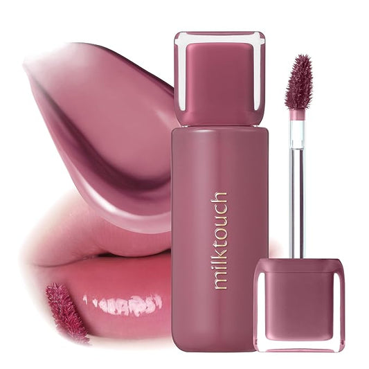 MILKTOUCH Jelly Fit Glow Lip Tint - Hydrating Lip Gloss with Long-Lasting Moisture, Color Stain, Lightweight Formula, Radiant Shine, Perfect for Daily Use, Korean Lip (09 Pine Mauve, 4ml)