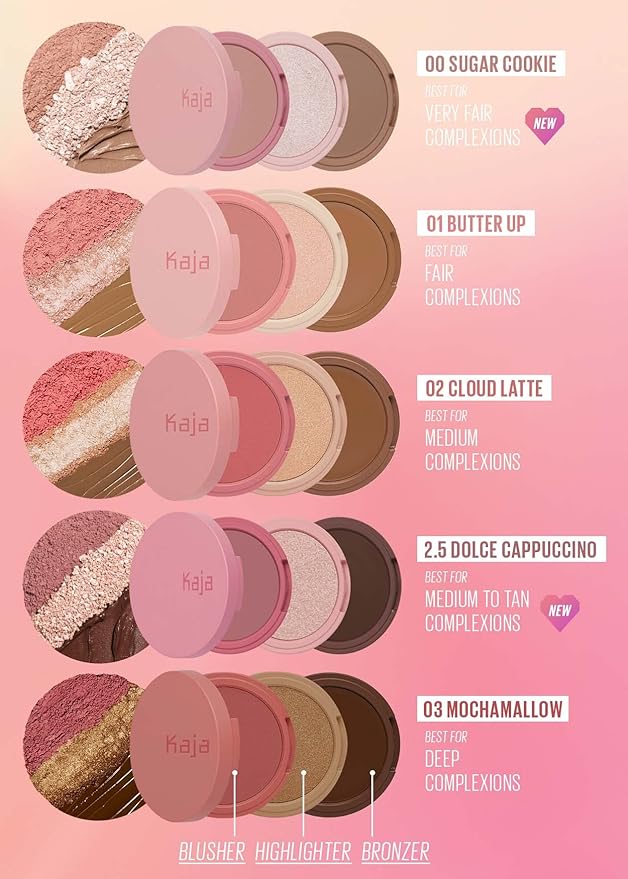 Kaja Lip & Blush Glazed Keychain Stain - Jelly Charm 02 Squeeze Guava + 3-in-1 Blendable Sculpting Trio - Play Bento 01 Butter Up Bundle
