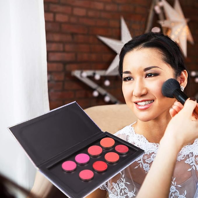 Sumind Empty Makeup Eyeshadow Palette Set 1 Magnetic Empty Palette with 1 Depotting Spatula and 30 Pieces Adhesive Empty Palette Metal Stickers Empty Palette Kit for Makeups (Rectangle)