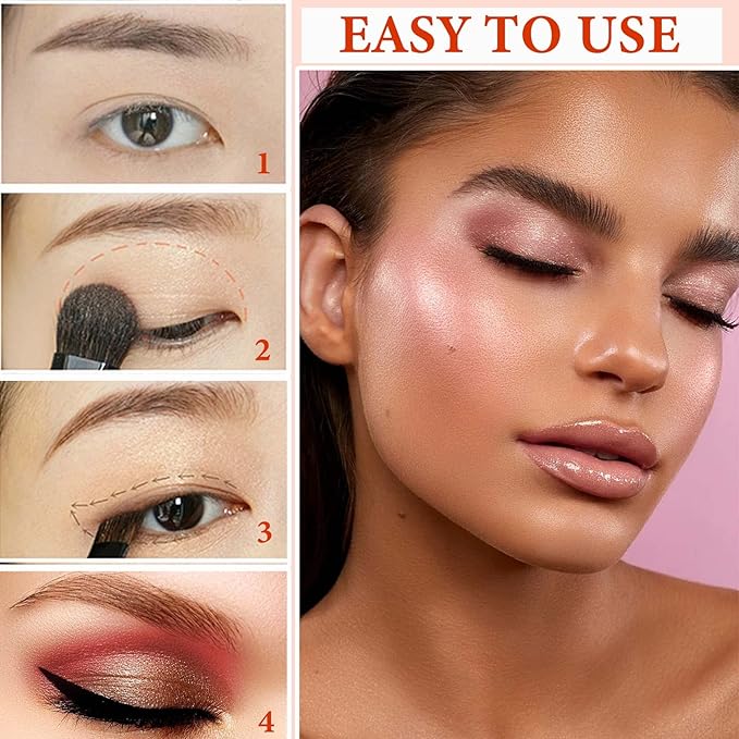 12 Color Naked Eyeshadow Palette, Pearly Earth Color, Natural Shimmer, Professional Waterproof and Smudge Proof Eye Makeup Set for Women
