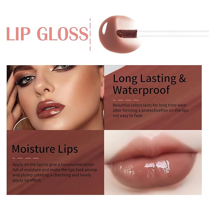Lip Stain Peel Off, Lip Liner Stain Set Long Lasting Waterproof Lip Tint Stain Peel Off Lip Liner and Lipstick Combo Brown Lip Gloss Tattoo Nude Transfer Proof for Women Everyday Makeup