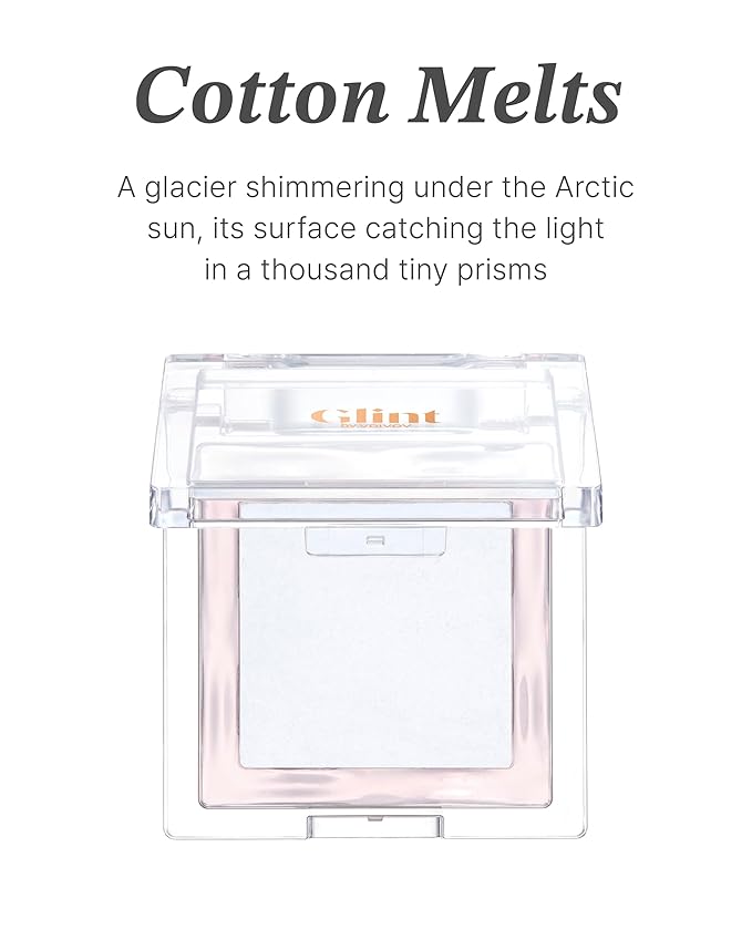 Glint Baked Blush (Cotton Melts, 0.08oz) - Long-Lasting, All-Day Face Blush Powder for a Natural Look. Korean Skin Care, Korean Makeup. Blendable Color for Eyes, Cheeks & Body.
