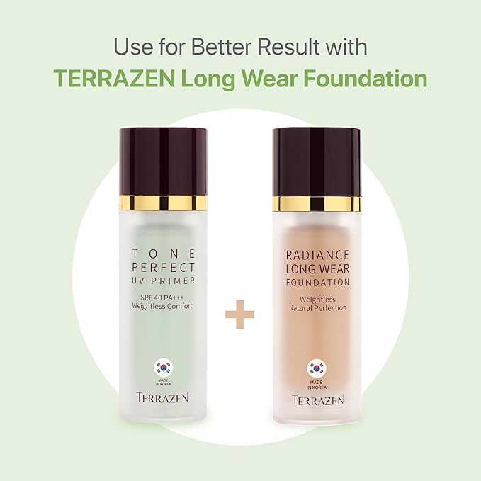 Korean Face Primer 30ml - Green Tinted Cream for Redness & Sensitive Skin - SPF40 - Color Correcting, Moisturizing Anti Redness Makeup Base, Primer for Face Before Makeup with Aloe