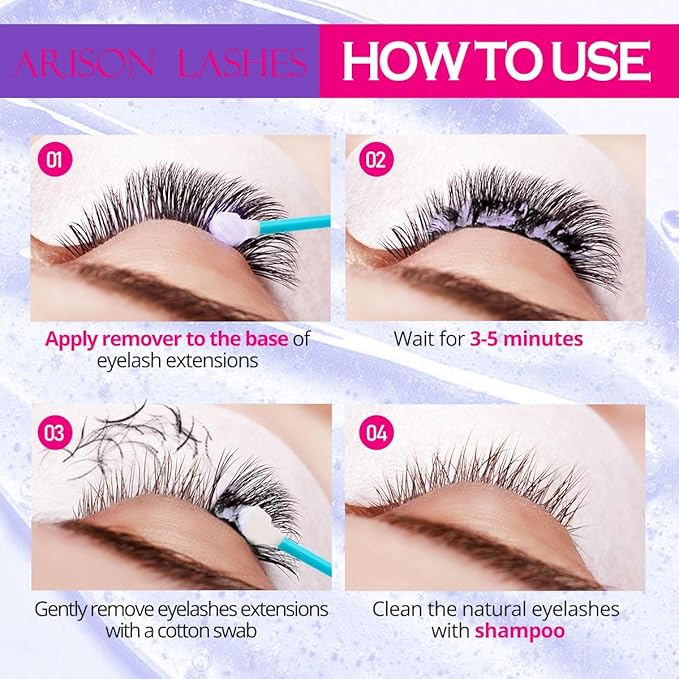 ARISON LASHES Lash Remover For Eyelash Extension Cream Remover Low Irritation Cream Remover for Sensitive Skin Fast Dissolution Professional Eyelash Extensions Salon Use(Lavender)