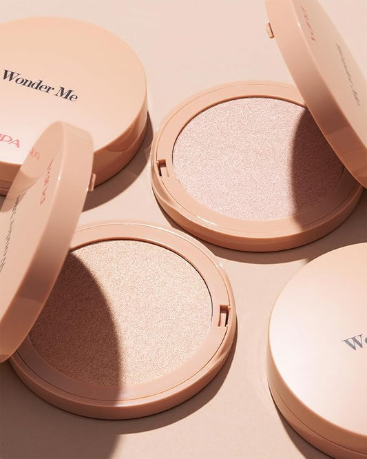 Pupa Milano Wonder Me Glow - Lightweight Makeup Powder - Face Highlighter with Ultra-Fine Pearls - Talc-Free - 101 Rose Gold - 0.264 oz