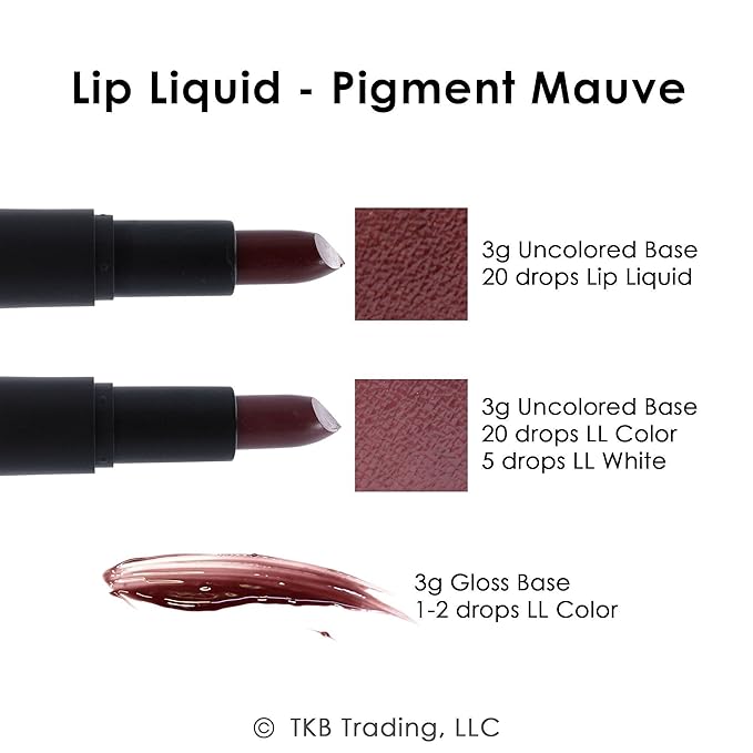TKB Lip Liquid Color | Liquid Lip Color for TKB Gloss Base, DIY Lip Gloss, Pigmented Lip Gloss and Lipstick Colorant, Made in USA (1floz (30ml), Pigment Mauve)