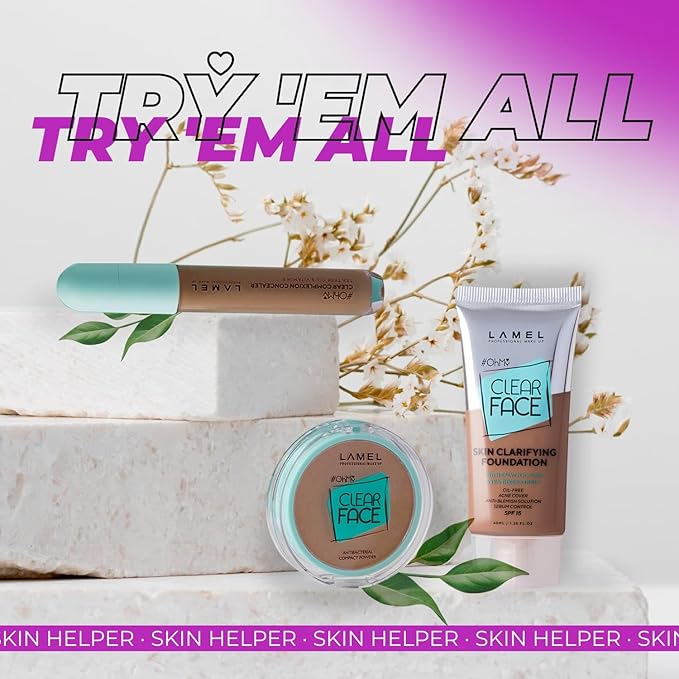 Oh My Clear Face Full Coverage Foundation for Oily & Acne Prone Skin, Salicylic Acid & Tea Tree Extract, Anti-Blemish Sensitive Skin Care, Organic & Oil-Free, 409 Mocha, 40 ml / 1.35 fl.oz