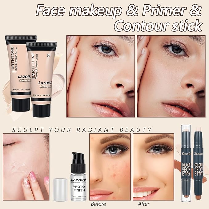 All in One Makeup Kit for Women Full Kit Makeup Gift Set for Women & Girls Makeup Sets for Teens Girls 18Color Eyeshadow Palette Lipstick Eyebrow Pencil Makeup Set for Teens
