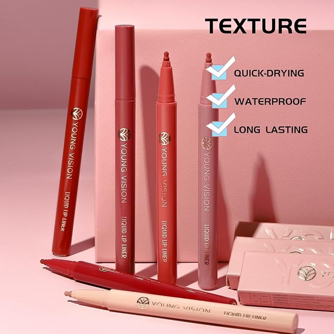 YOUNG VISION Gourd-Shaped Precision Liquid Lipstick & Lipliner - Nude Matte Perfection