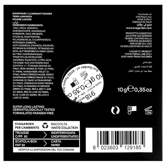 Superpearly Illuminant Powder - High Concentration of Pearls Gives Brightness to Your Skin - Melts Pleasantly and Hydrates - Emphasizes Facial Features - 918 Moon - 0.35 oz Highlighter