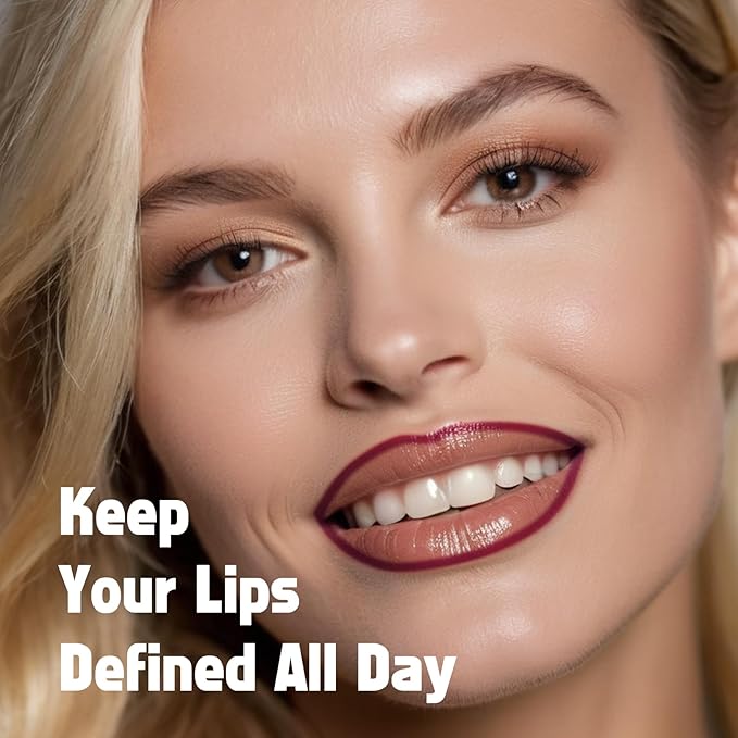KIMUSE Peel Off Lip Liner Stain, Long Lasting Lip Tint Stain Peel Off, Waterproof, Transfer-Proof, Highly Pigmented Color Peel Off Lip Stain Liner, Matte Finish