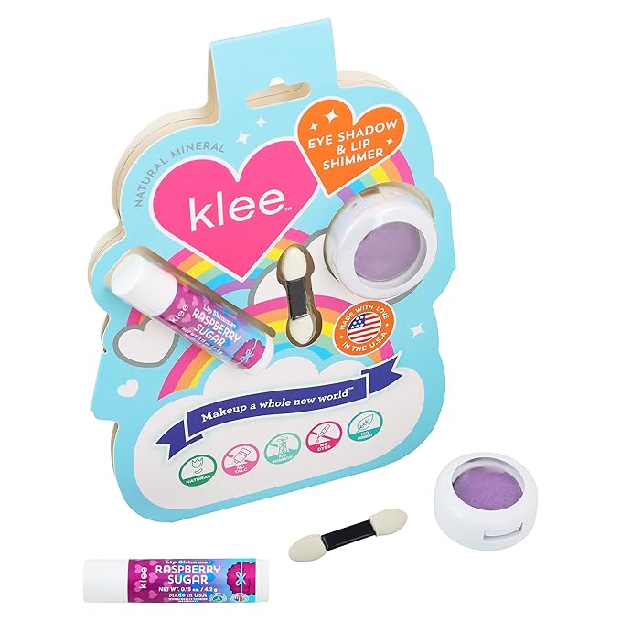 LunaStar Klee Eye Shadow and Lip Shimmer Makeup Kit. Gentle and Non-Toxic. Kid-Friendly. Made in USA. (Sugarplum Twinkle)