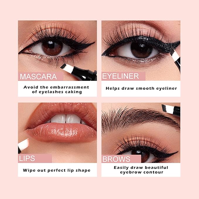 2Pcs Makeup Remover Pen Quick Fix Cleanser Eraser Pen Correct Makeup Mistakes Corrector Pen for Eyes Lips Face Correction Eyeliner Lipstick Mascara Fixer with 3 Replacement Heads