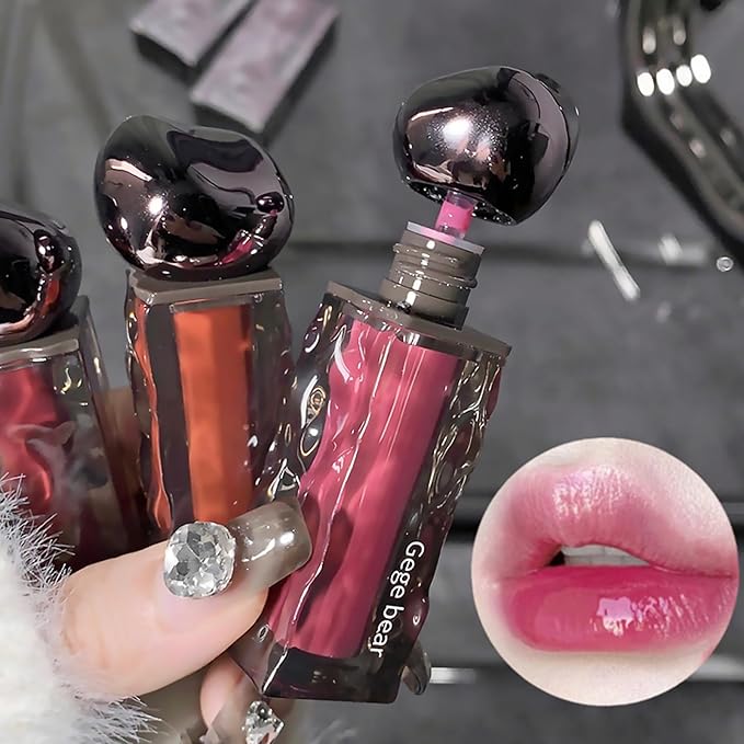 6 Colors Cute Lipstick Makeup Set, Plumping Lip Gloss,High Shine, Moisturizing Lip Oil Lip Tint Gloss, Long Lasting, Waterproof Christmas Makeup Gift kit