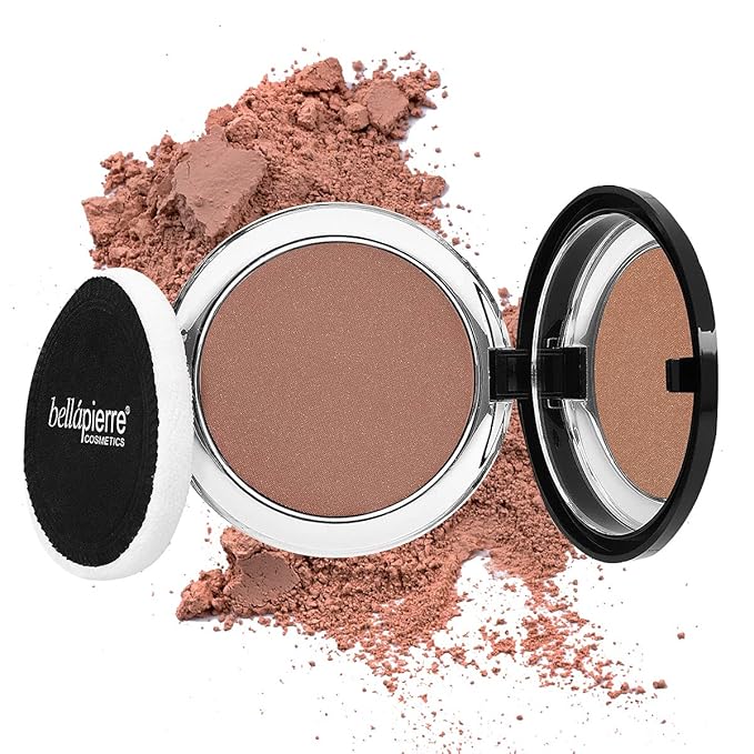 bellapierre Compact Mineral Blush | Warm Dewy Glow | Non-Toxic and Paraben Free | Suitable for All Skin Types | Compact Case - 0.35-Ounce – Suede