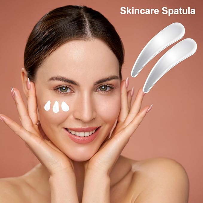 3 Pcs Metal Makeup Spatula, Facial Cosmetic Cream Spatulas Spoon, Massage Beauty Tools, Reusable Skincare Scoop Applicator for Face Eye Cream